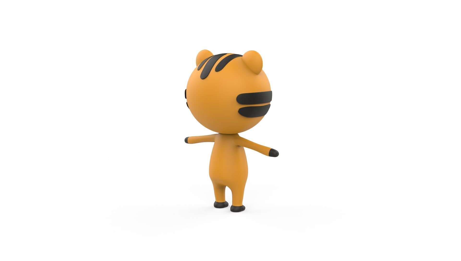 Stylized Character 001 Tiger Low-poly 3D model_10