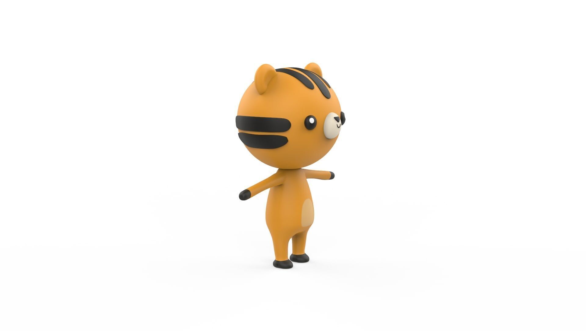 Stylized Character 001 Tiger Low-poly 3D model_13