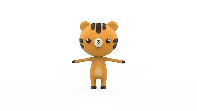 Stylized Character 001 Tiger Low-poly 3D model
