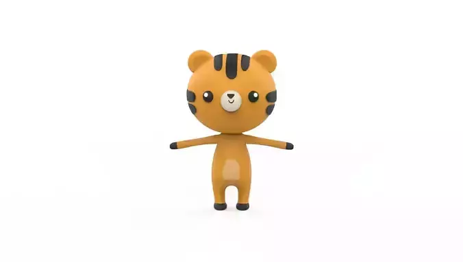 Stylized Character 001 Tiger Low-poly 3D model