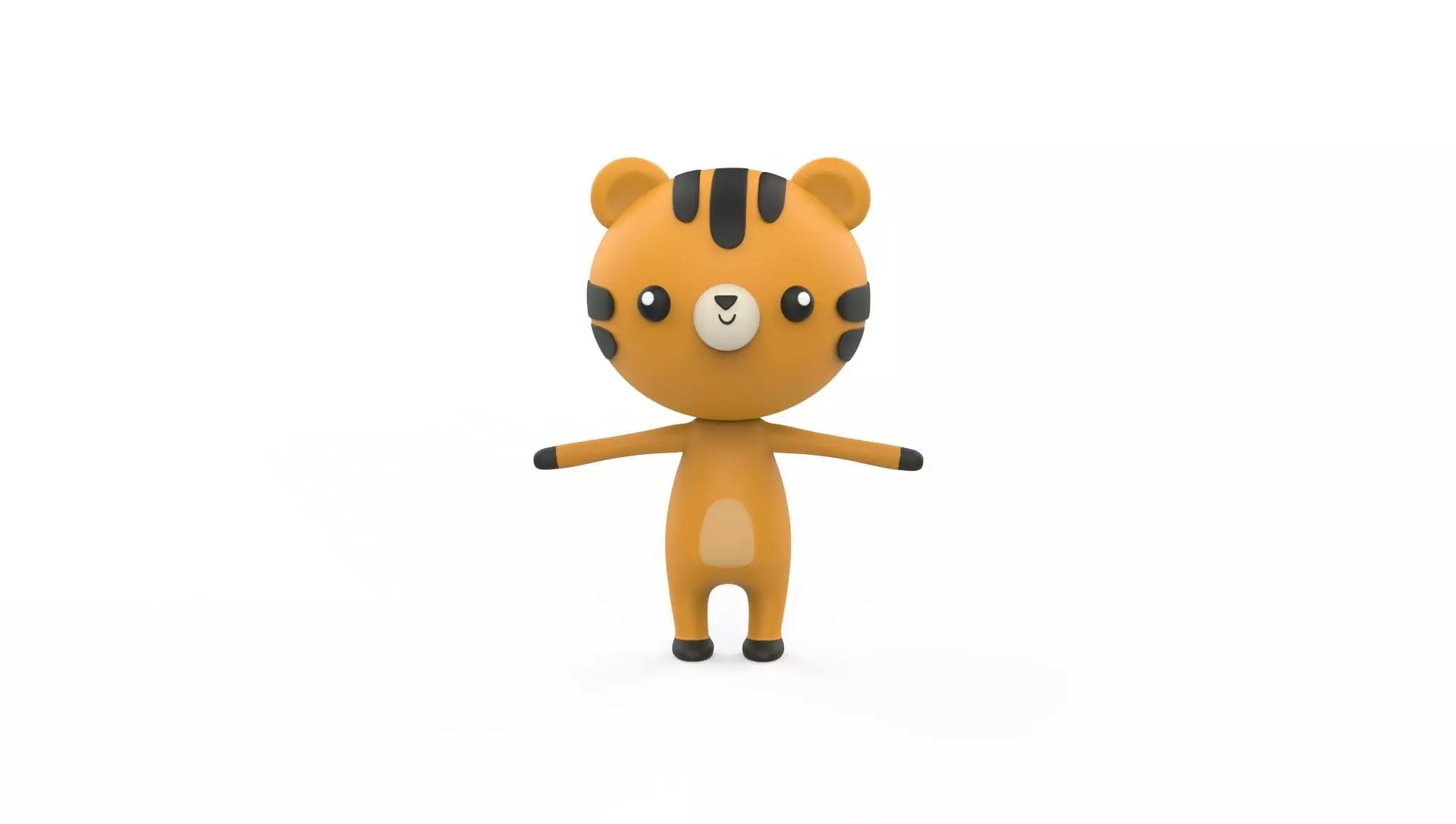 Stylized Character 001 Tiger Low-poly 3D model_0