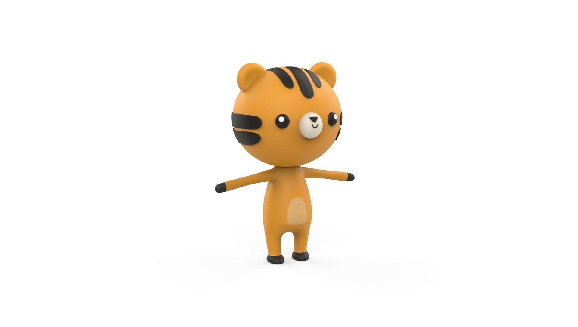 Stylized Character 001 Tiger Low-poly 3D model_14