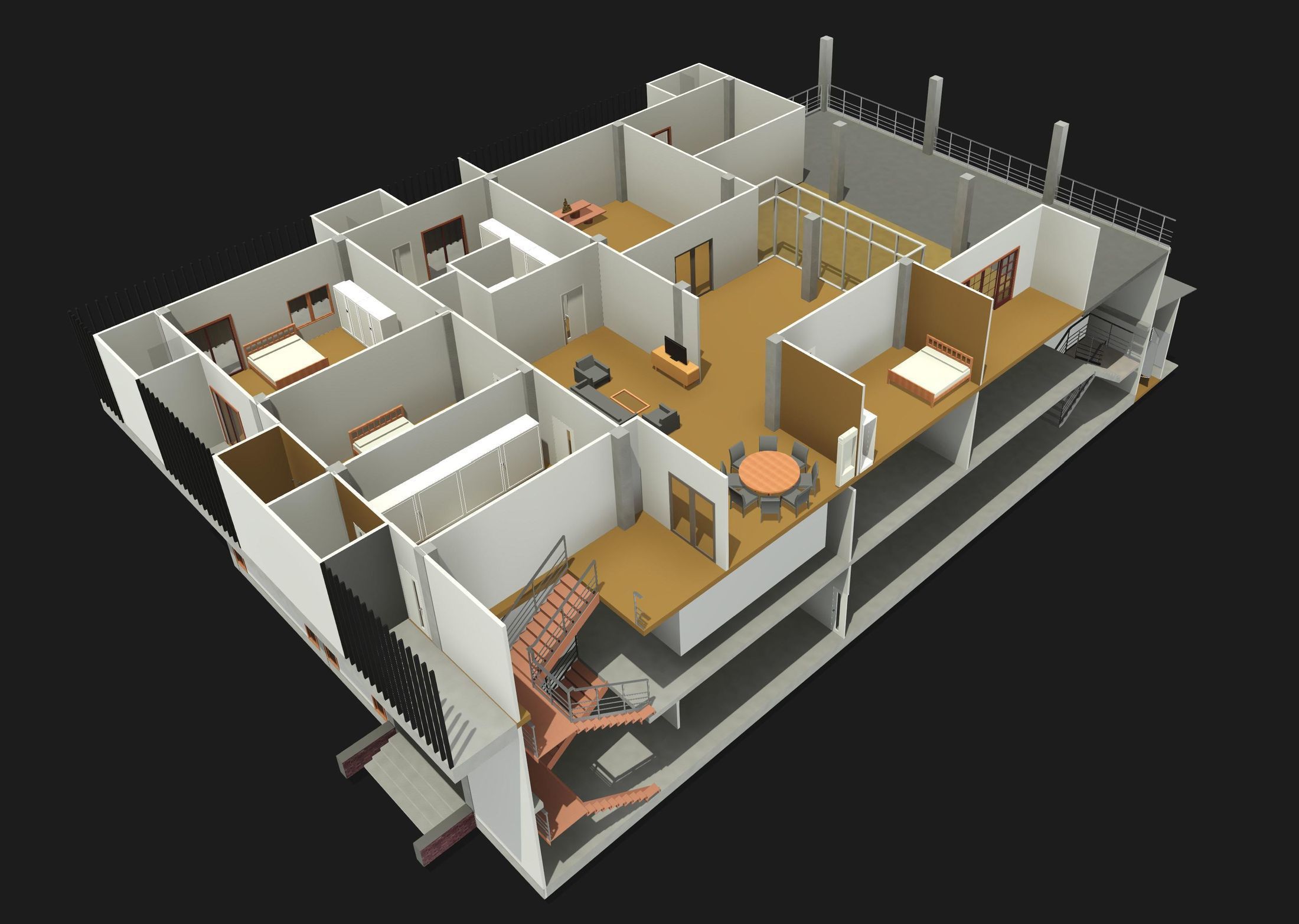 Home office in REVIT 3D model_3