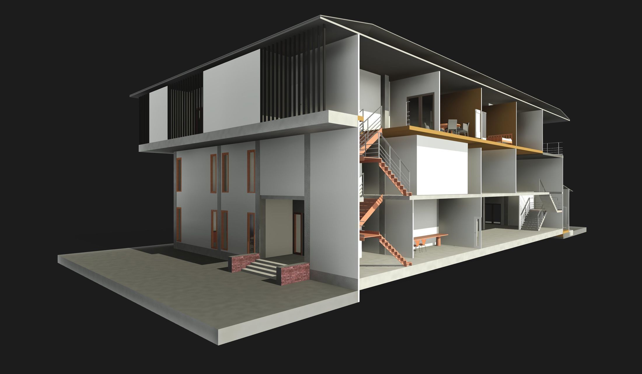Home office in REVIT 3D model_5