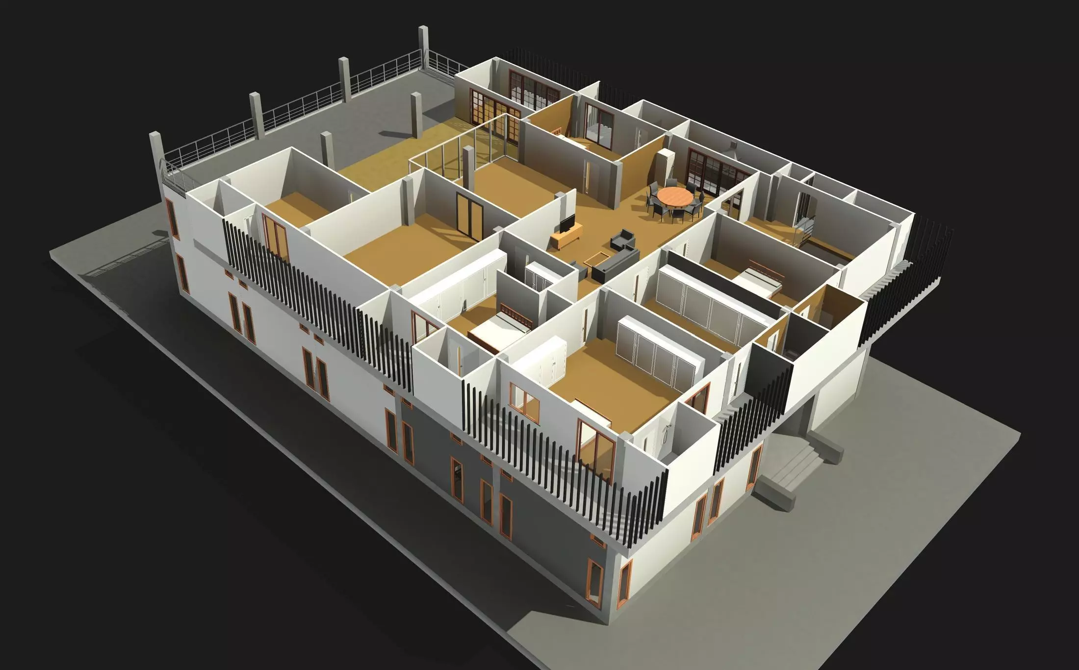 Home office in REVIT 3D model_0