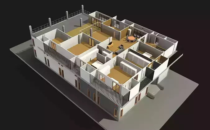 Home office in REVIT 3D model