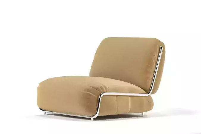 Hada Beige Armless Leather Armchair by CB2 