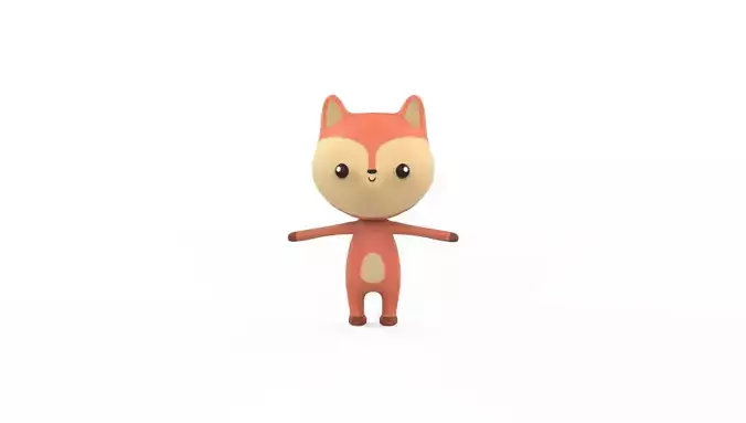 Stylized Character 001 Wolf Low-poly 3D model