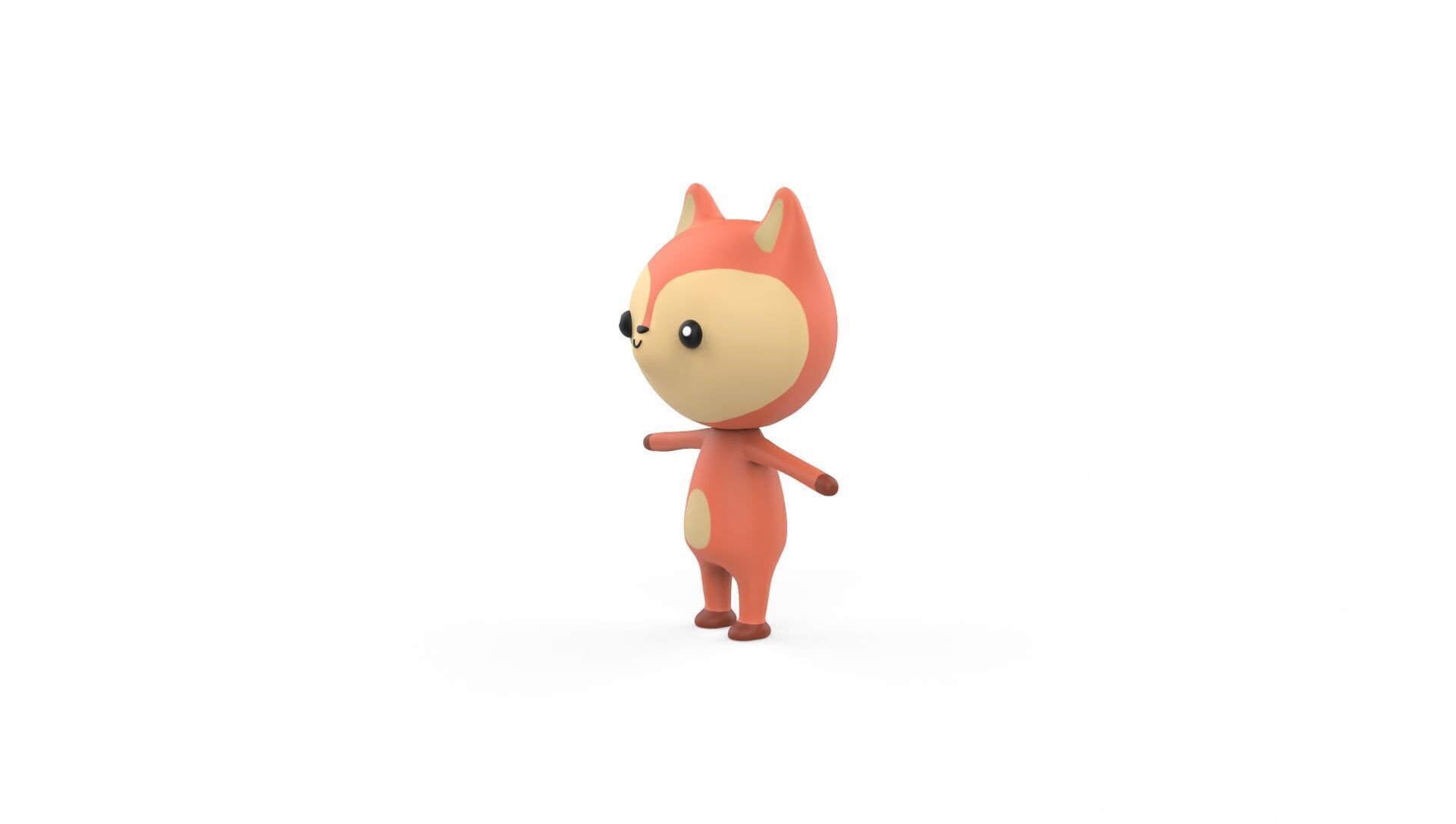 Stylized Character 001 Wolf Low-poly 3D model_3
