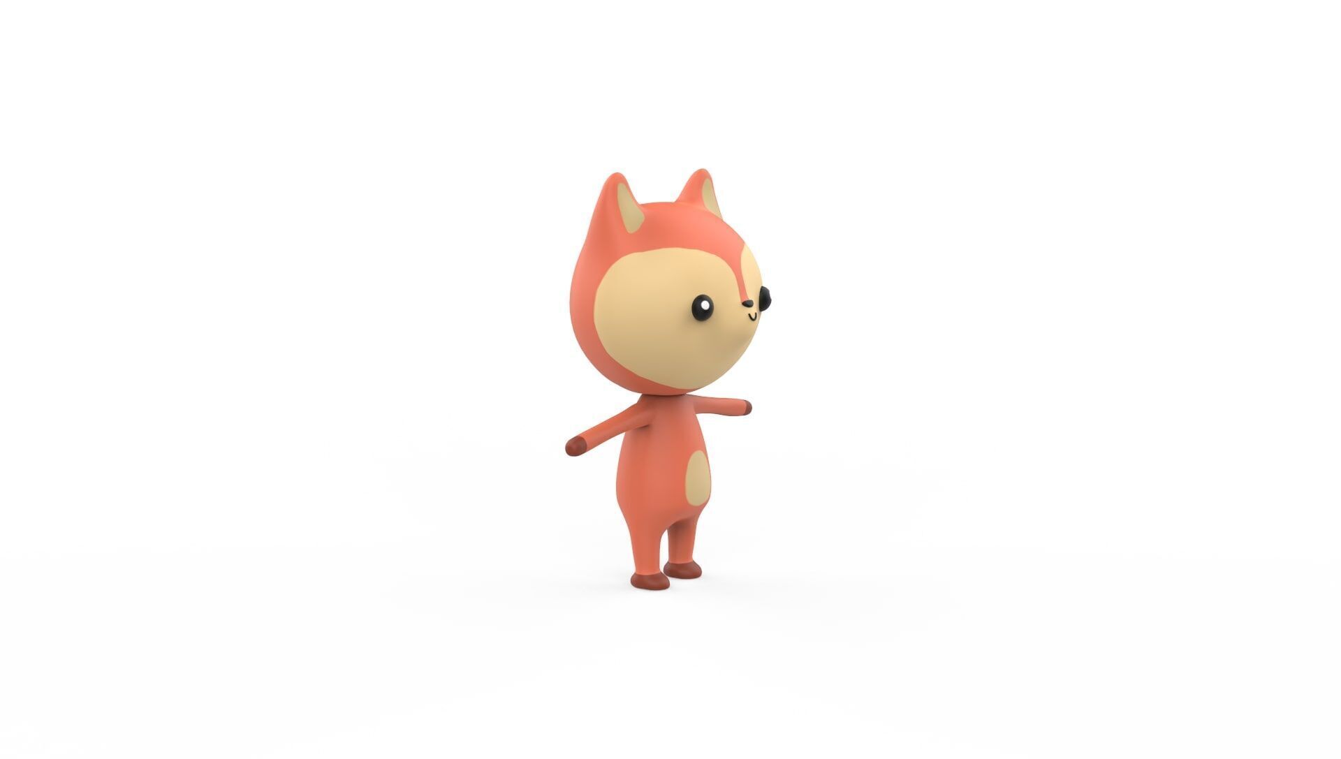 Stylized Character 001 Wolf Low-poly 3D model_13