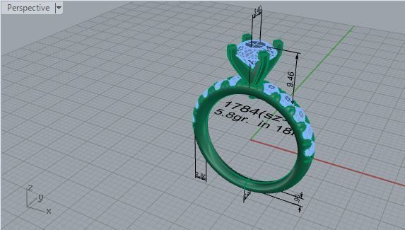 Peg Setting Diamond Ring 1784 3D print model_6