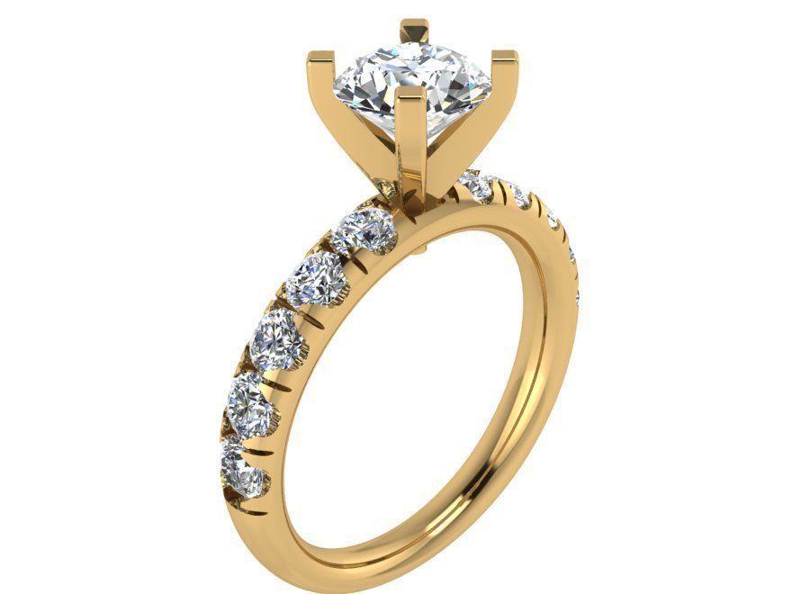 Peg Setting Diamond Ring 1784 3D print model_1