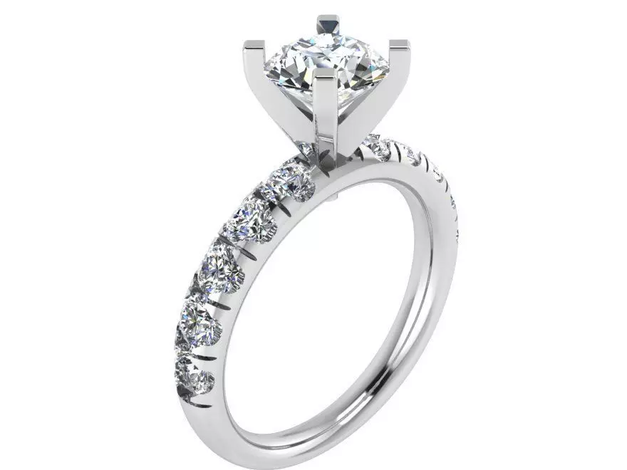Peg Setting Diamond Ring 1784 3D print model_0