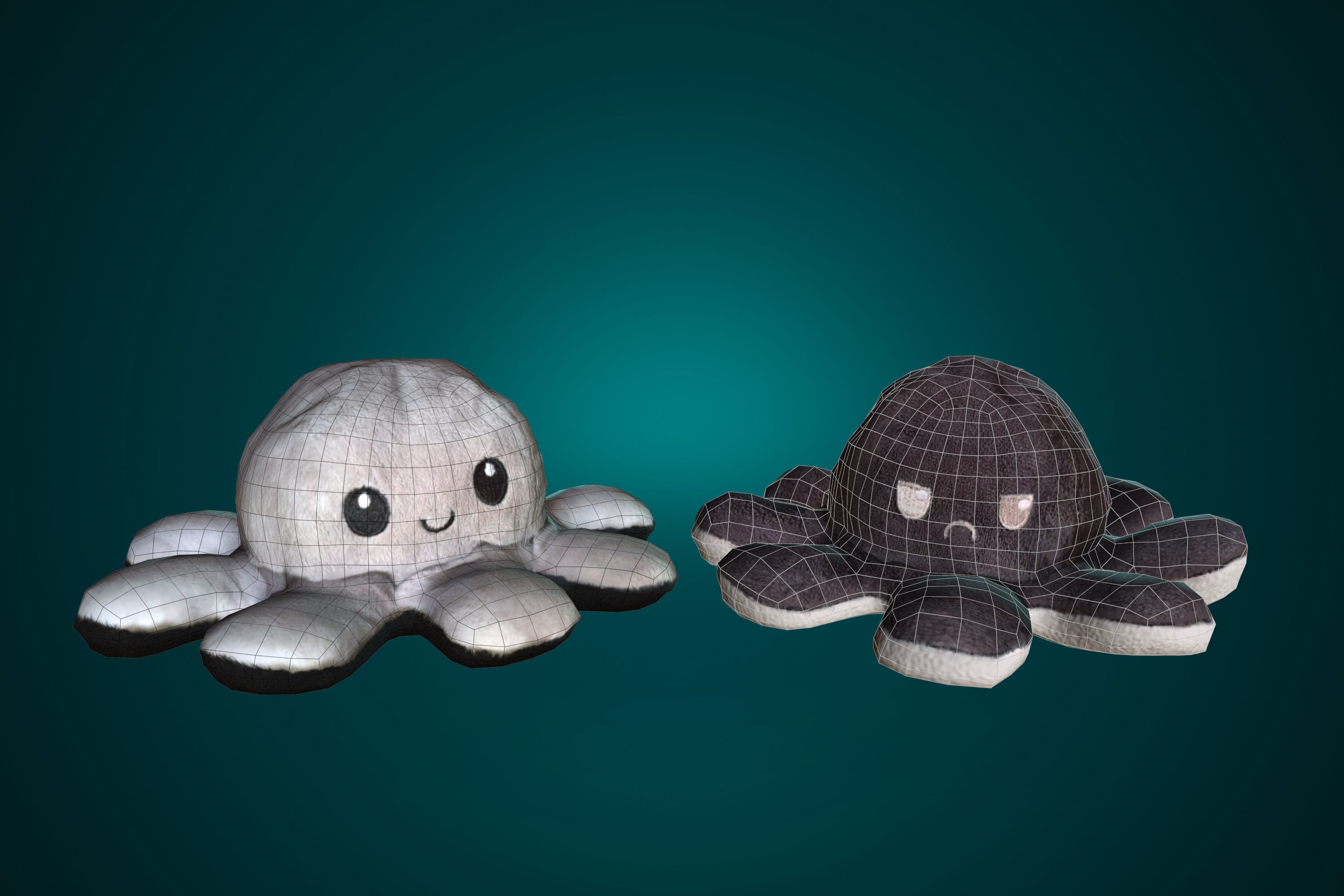 Plush oktopuses photoscan Low-poly 3D model_1