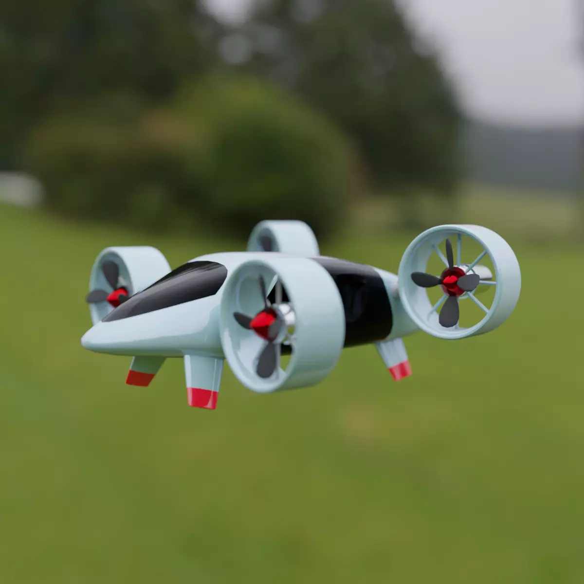 3D human carrying Dron Quadrocopter model 3D model_0