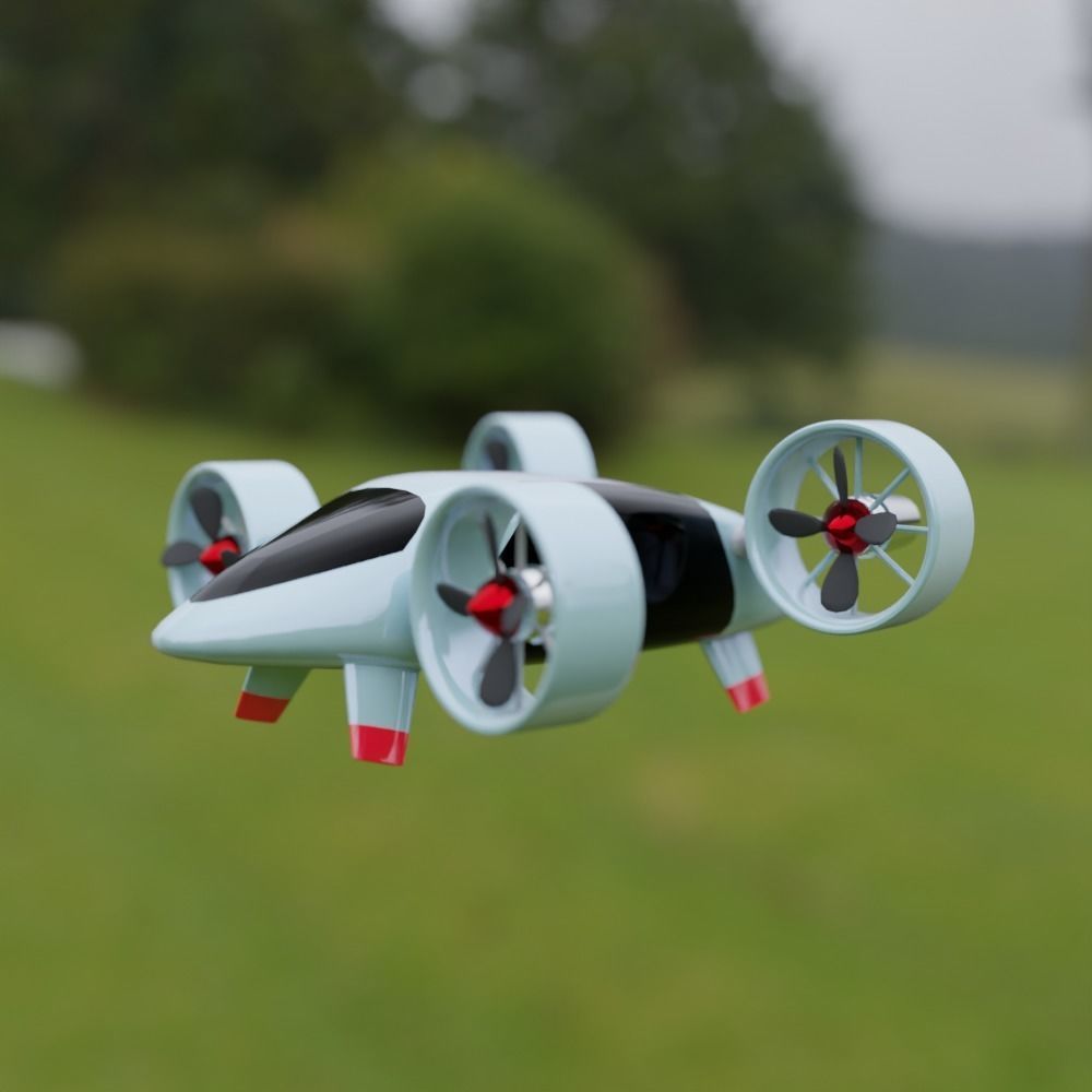 3D human carrying Dron Quadrocopter model 3D model_5