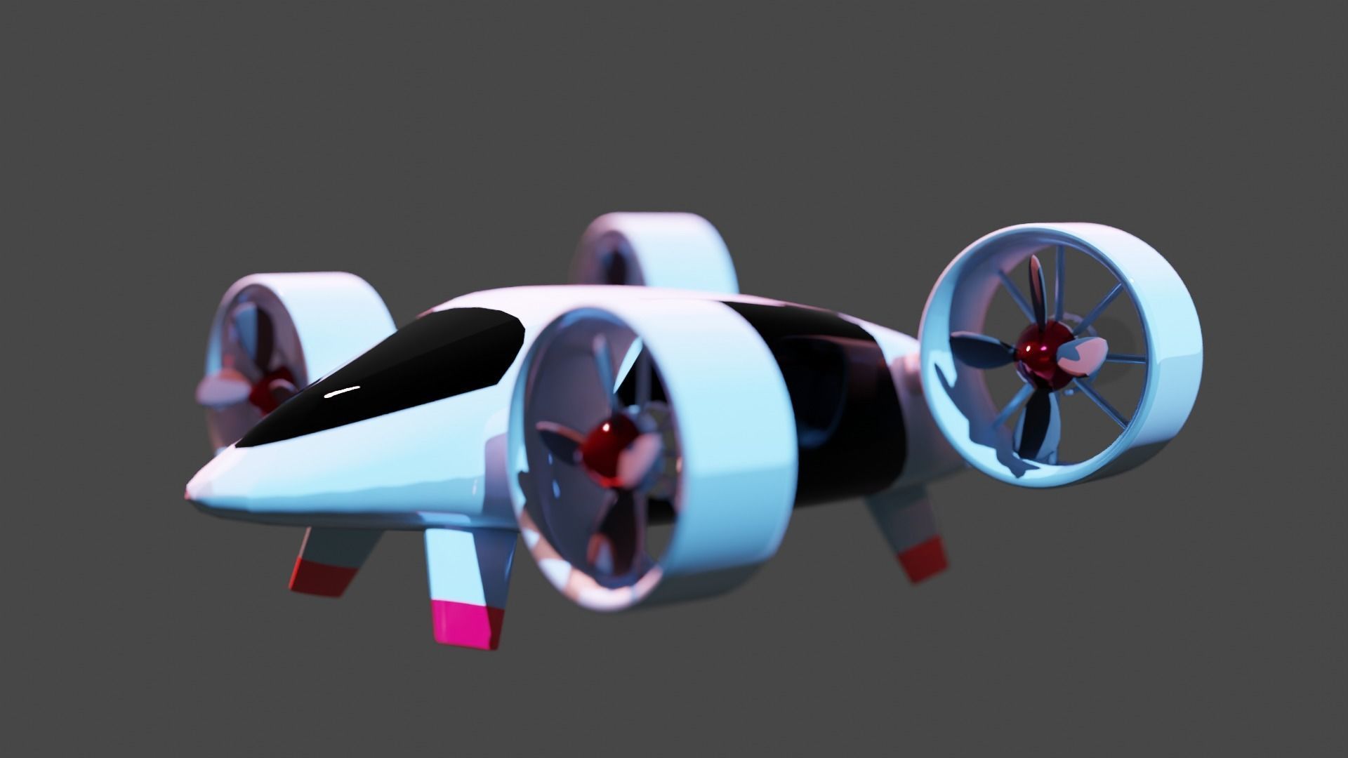 3D human carrying Dron Quadrocopter model 3D model_6