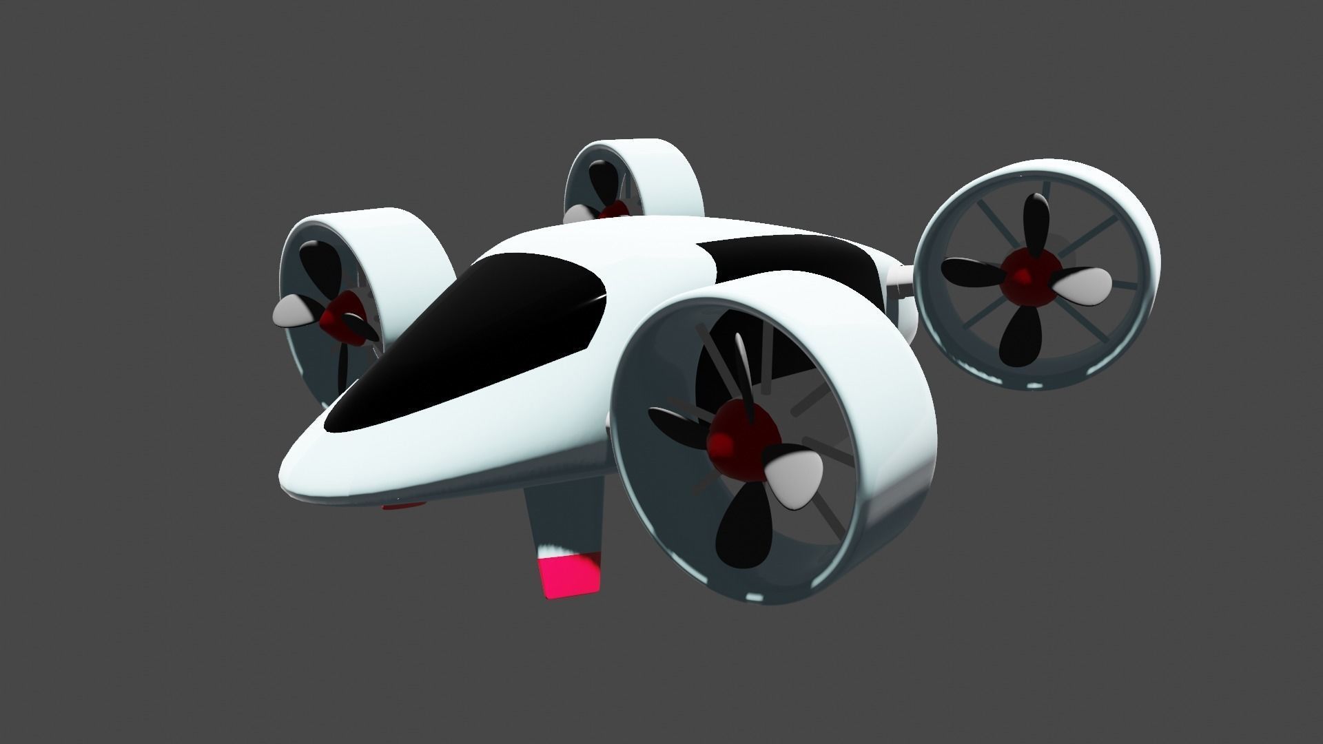 3D human carrying Dron Quadrocopter model 3D model_4