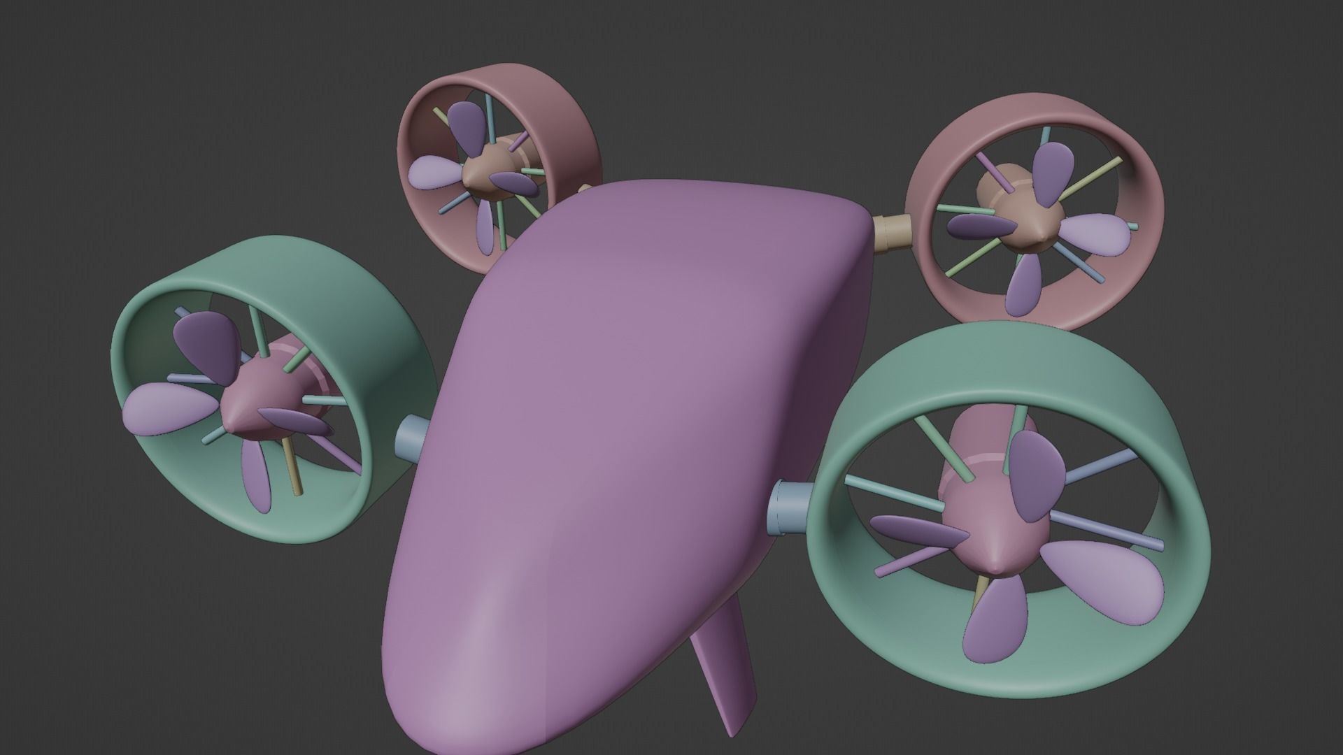 3D human carrying Dron Quadrocopter model 3D model_3