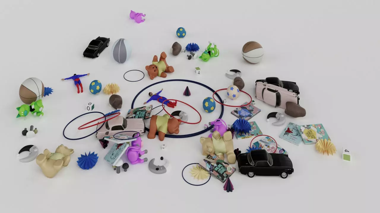 Scattered toys 3D model