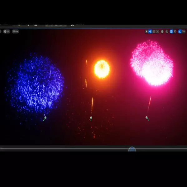 UE 5 VFX SCI FI fireworks animation Low-poly 3D model