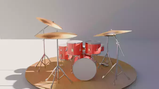 DrumKit Low-poly 3D model