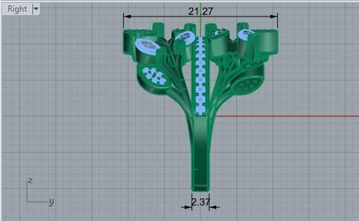 Leaf Diamond Ring 1805 3D print model_6