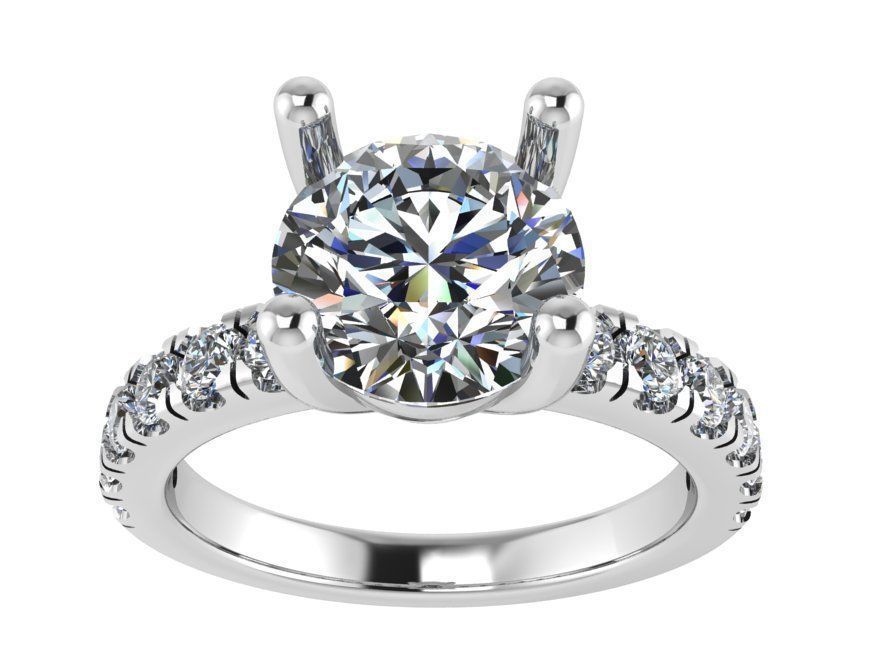 Round Diamond Ring 1808 3D print model_2