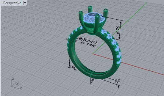 Round Diamond Ring 1808 3D print model_7