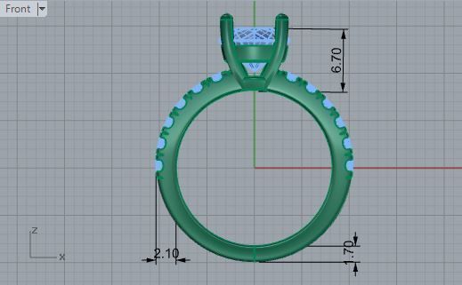 Round Diamond Ring 1808 3D print model_5