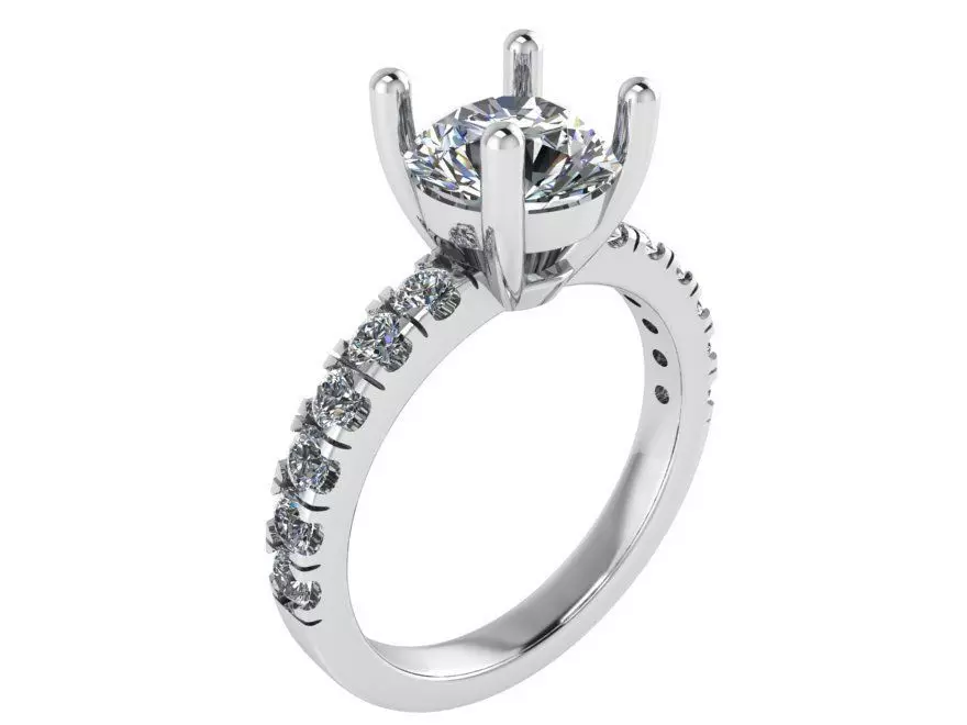 Round Diamond Ring 1808 3D print model_0