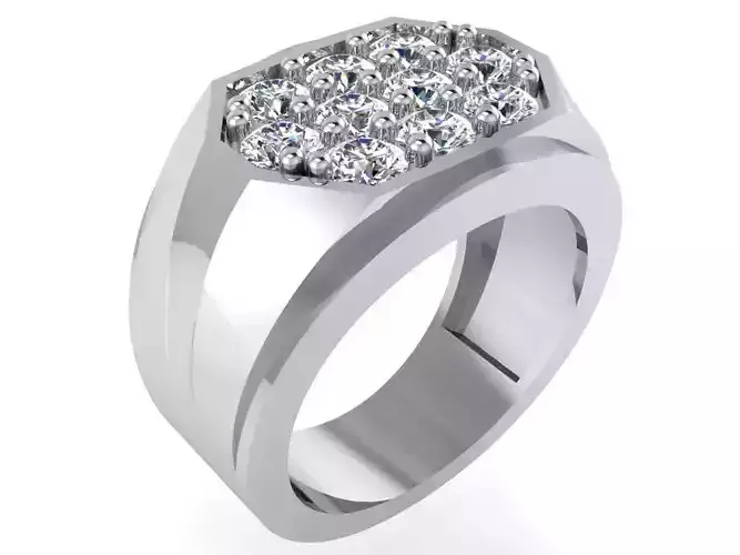 Hexagon Diamond Ring 1809