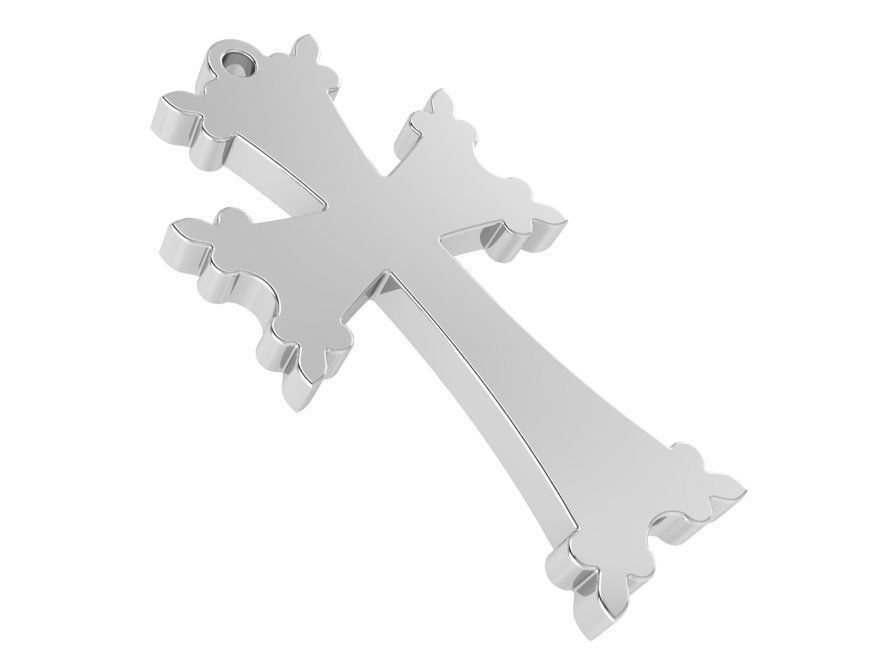 Cross Pendant 1823 3D print model_3