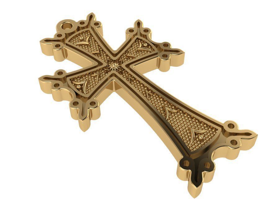 Cross Pendant 1823 3D print model_1