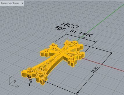 Cross Pendant 1823 3D print model_7