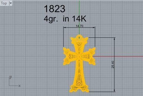 Cross Pendant 1823 3D print model_4