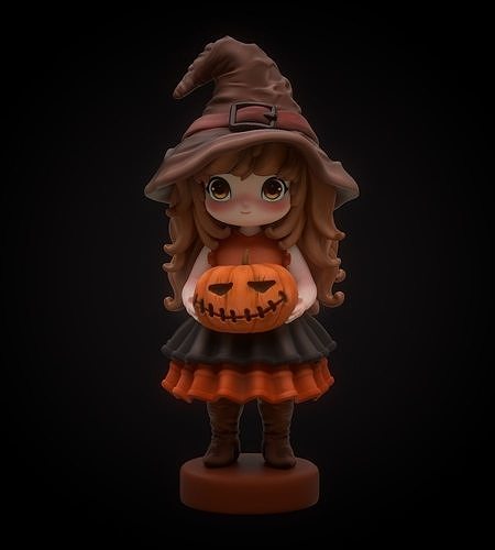 Little chibi witch 3D print model