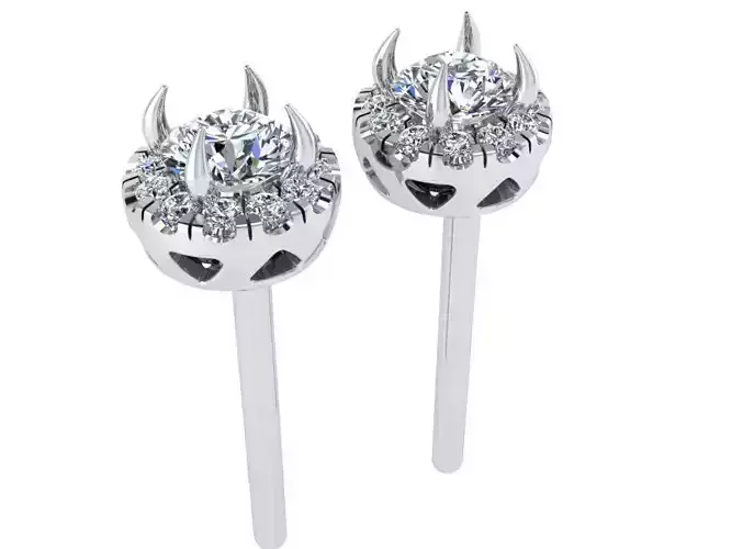 Round Halo Stud Earring 1824