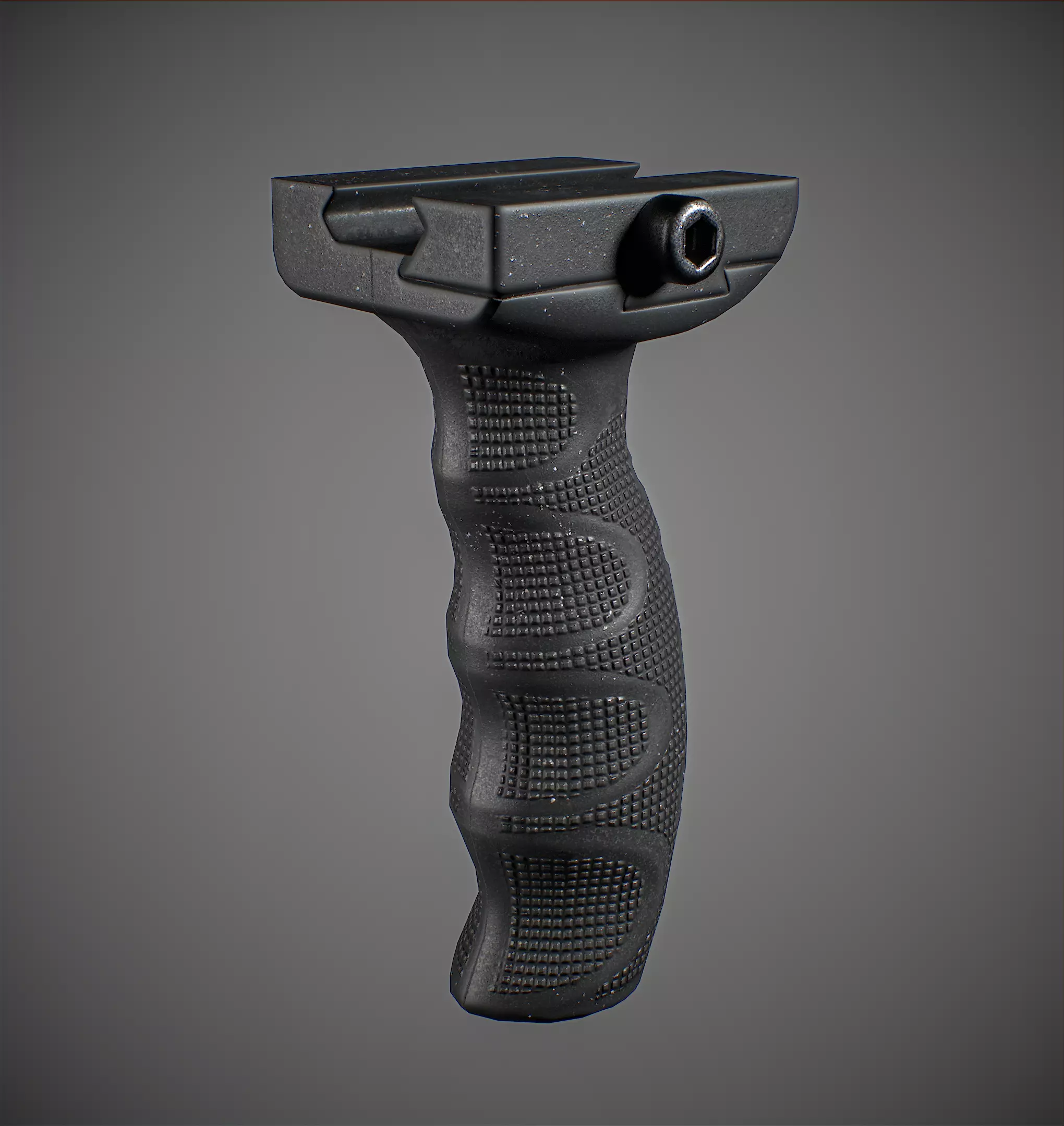 Tactical grip Low-poly 3D model_0