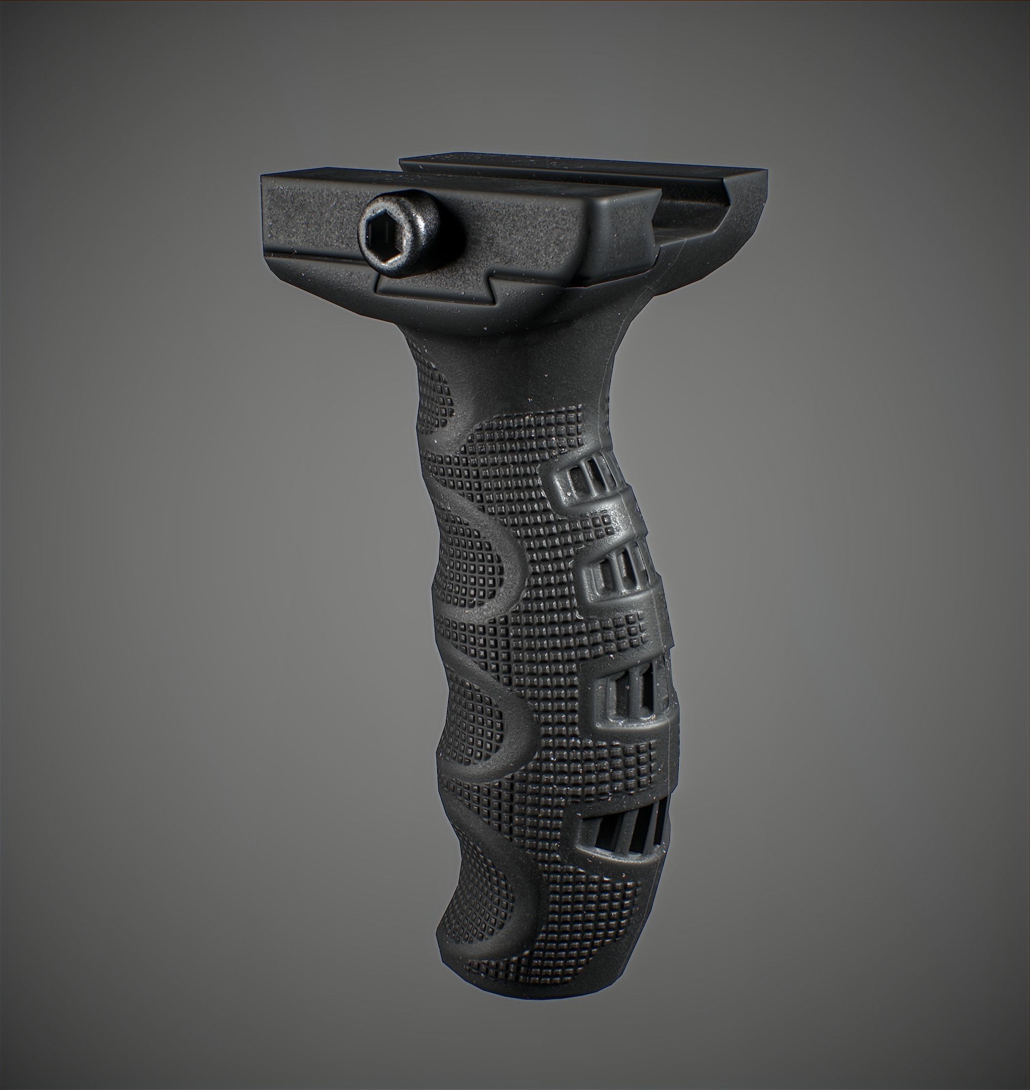 Tactical grip Low-poly 3D model_2