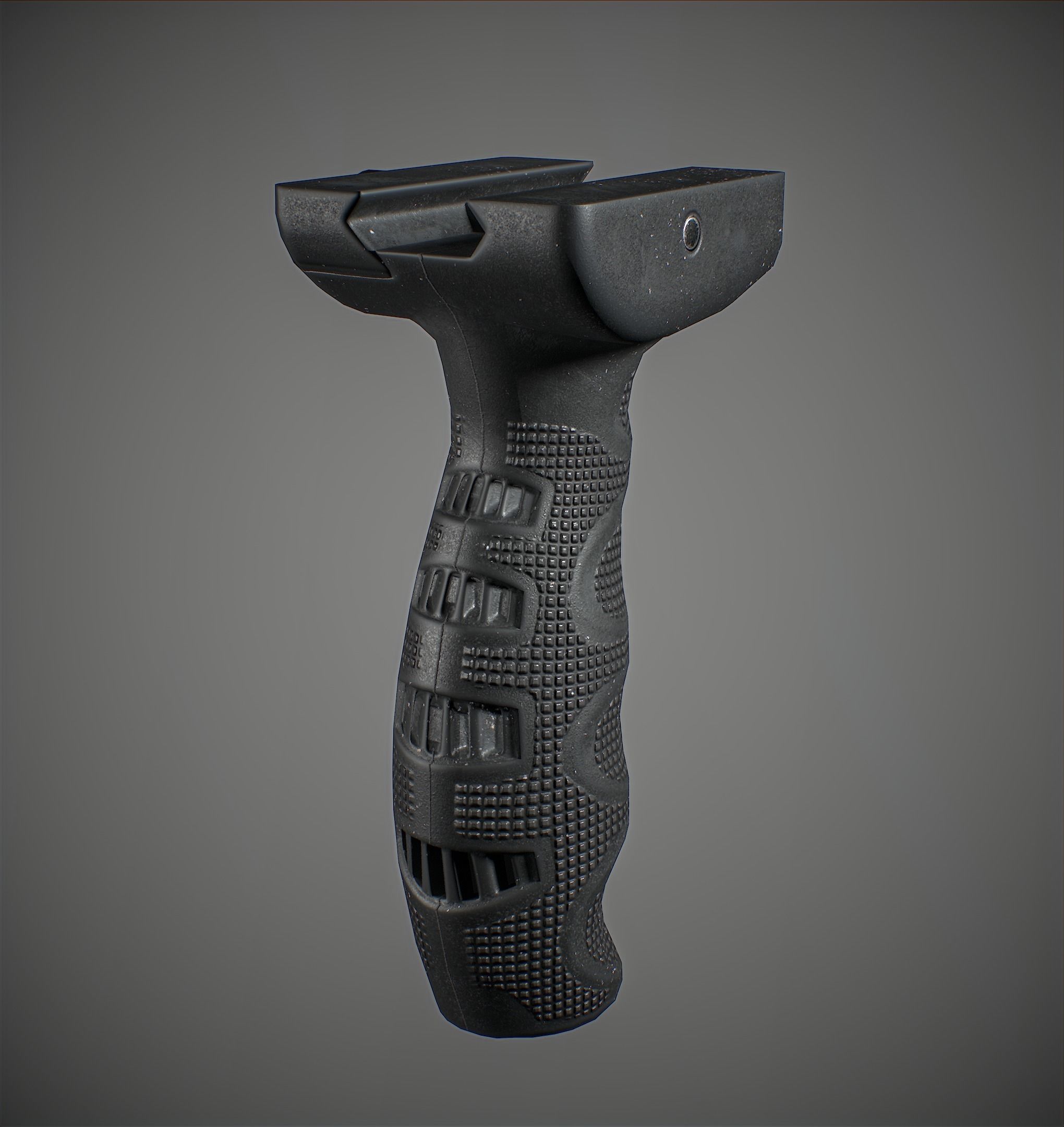 Tactical grip Low-poly 3D model_1