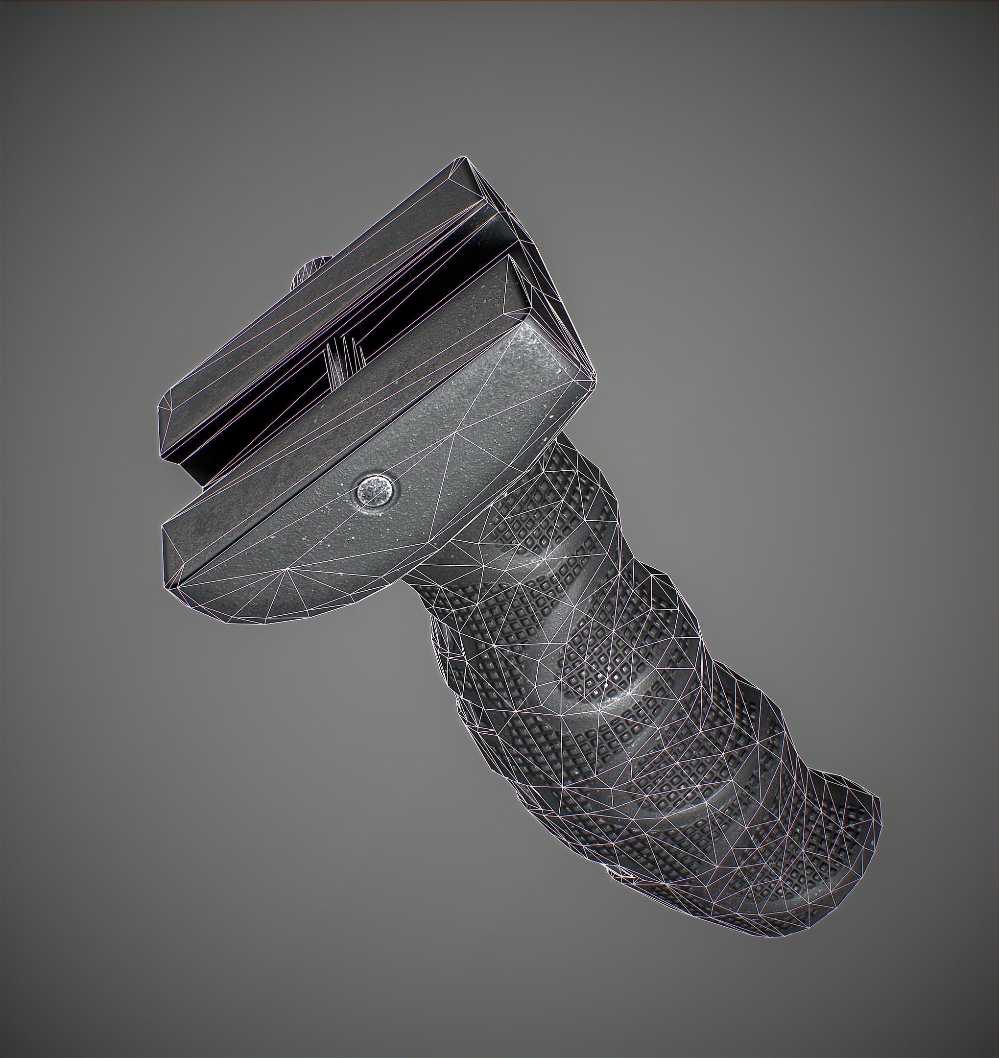 Tactical grip Low-poly 3D model_15