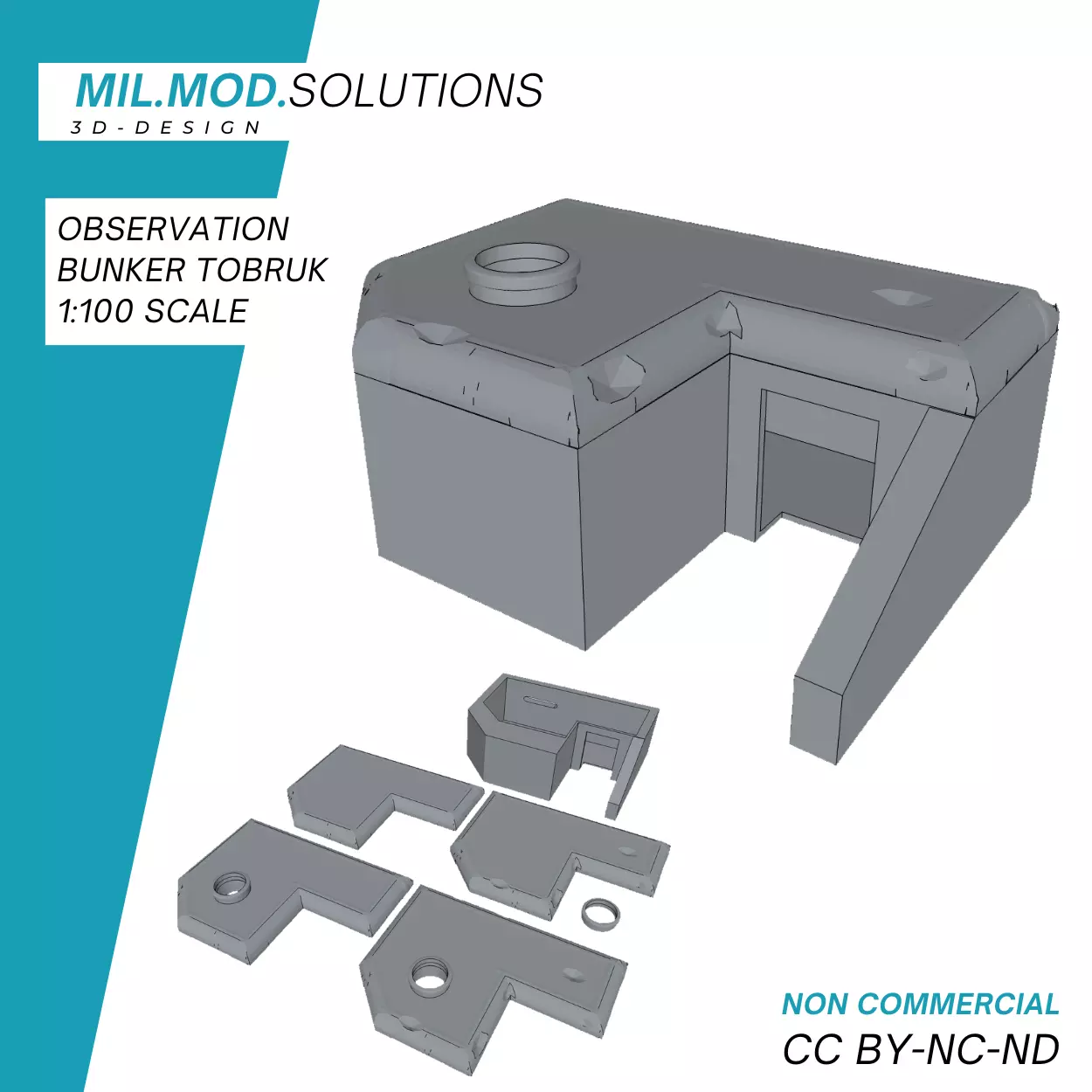 Observations Bunker mit Tobruk 3D print model_0
