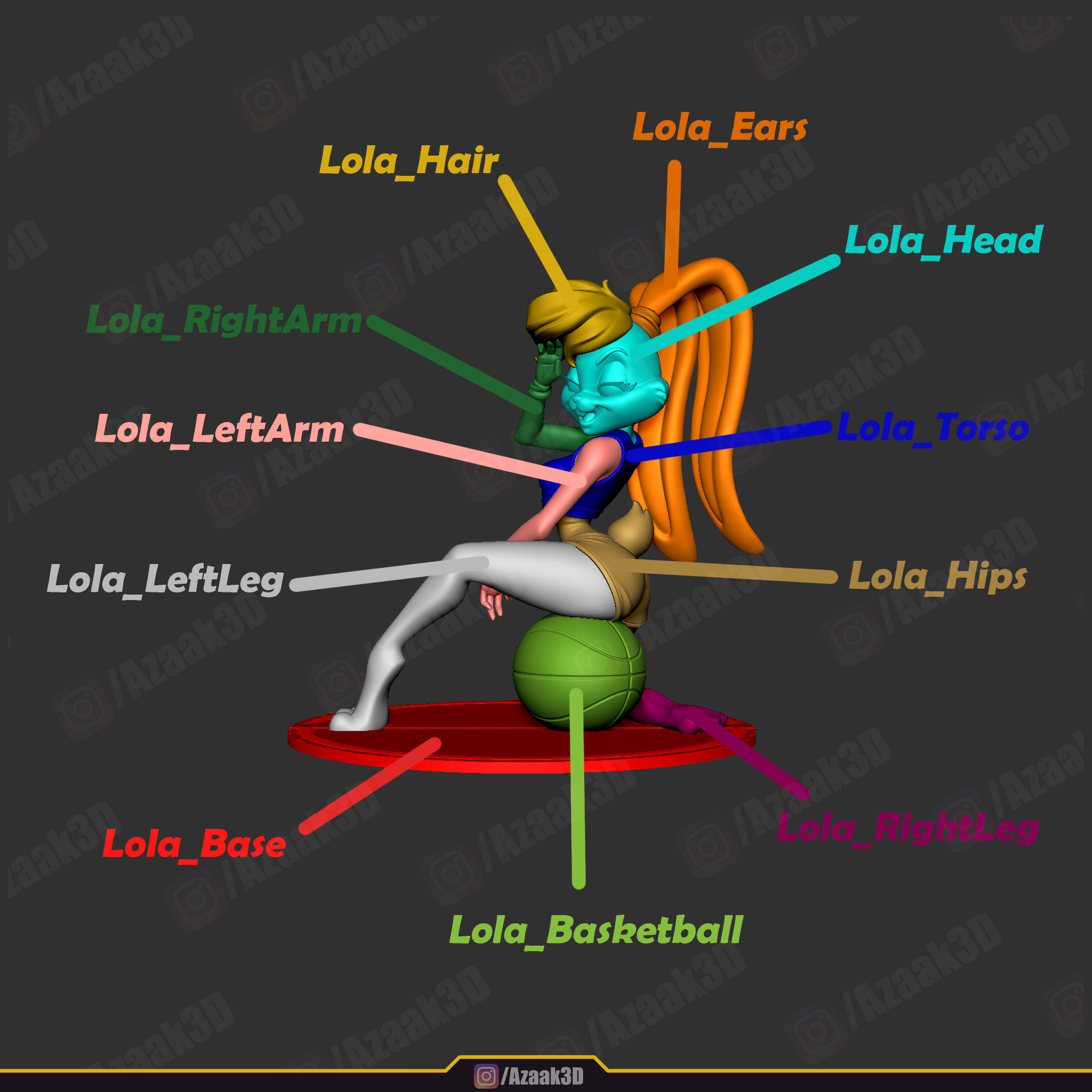 Lola Bunny Space Jam 3D print model_4