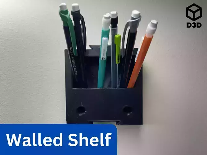 Walled Shelf - Modular Dovetail Square Shelving System 3D print model