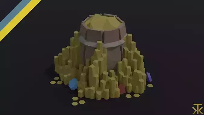 Cartoon treasures kit Polygonal Style