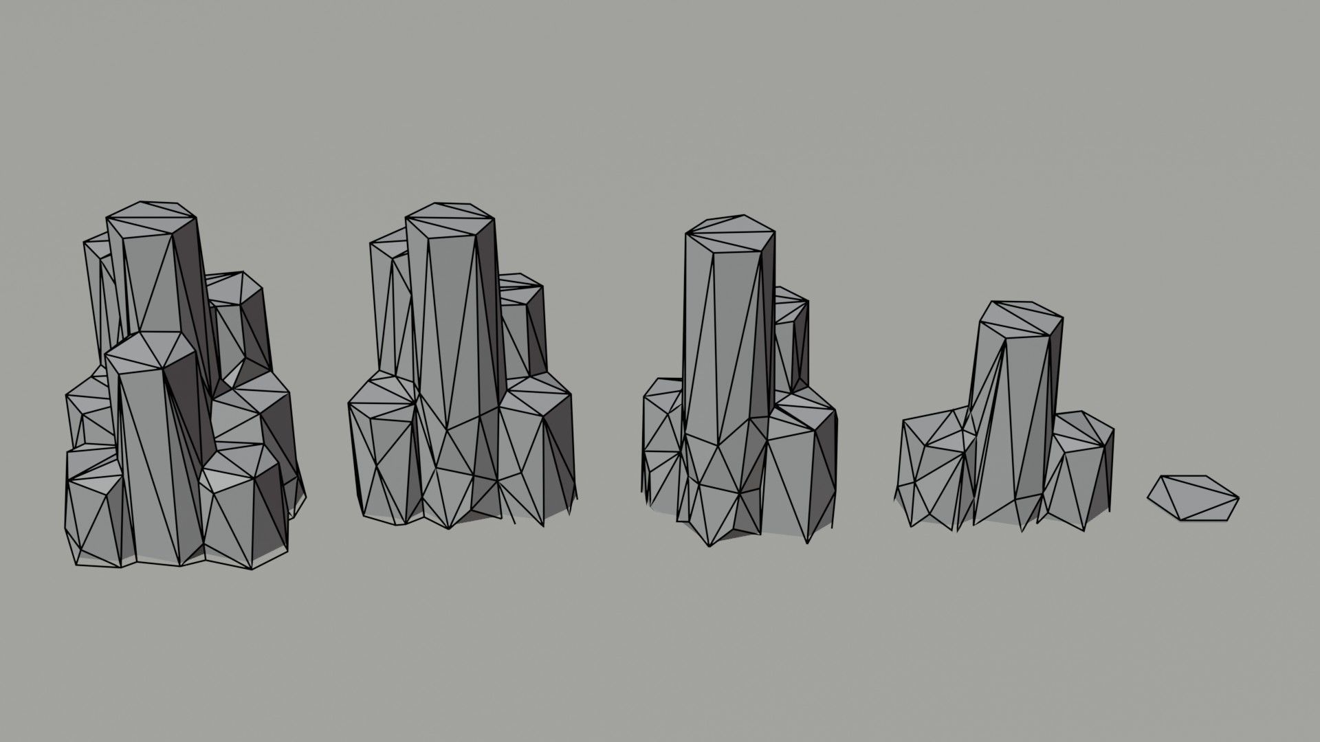 Cartoon treasures kit Polygonal Style Low-poly 3D model_4