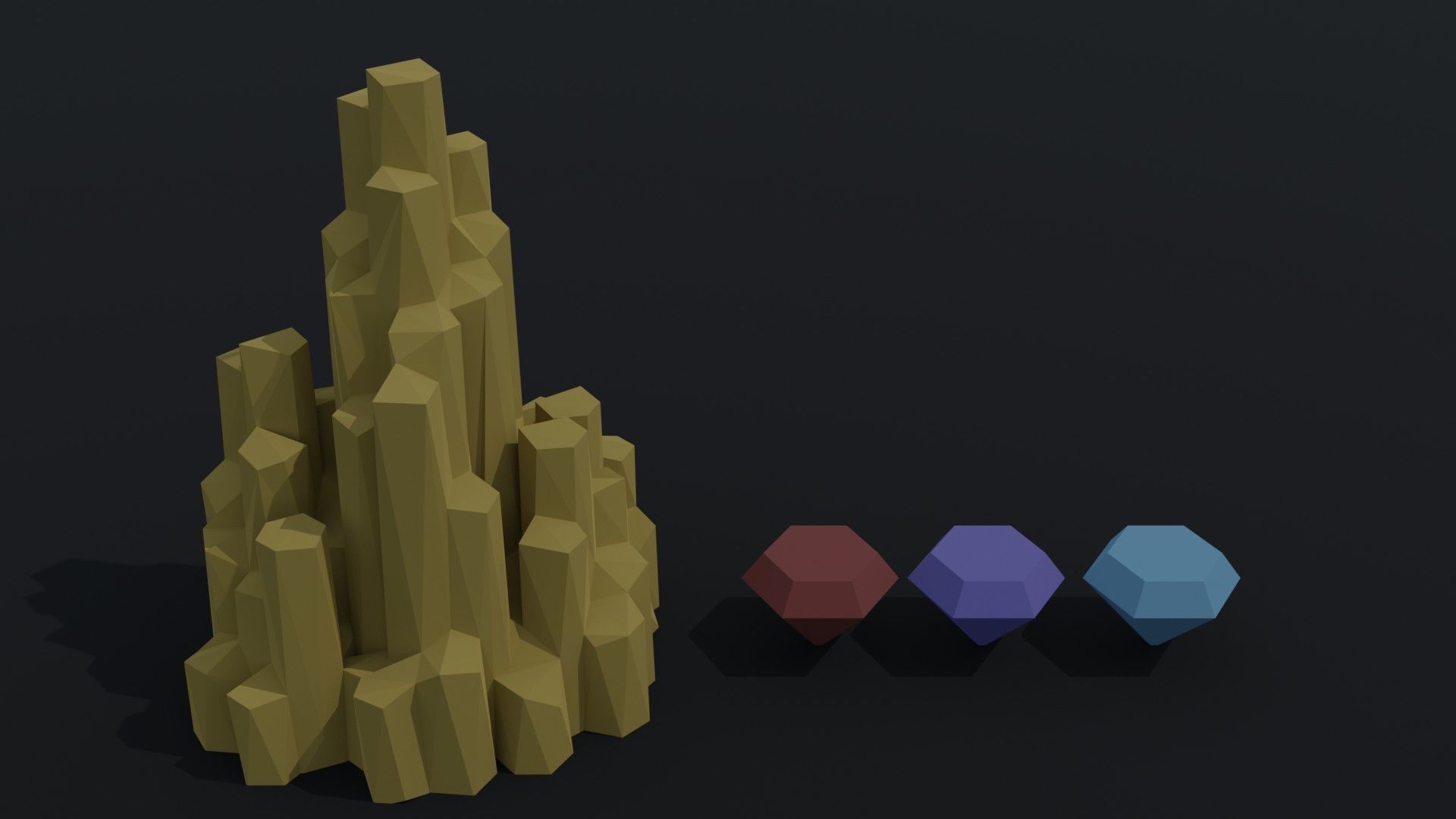 Cartoon treasures kit Polygonal Style Low-poly 3D model_3