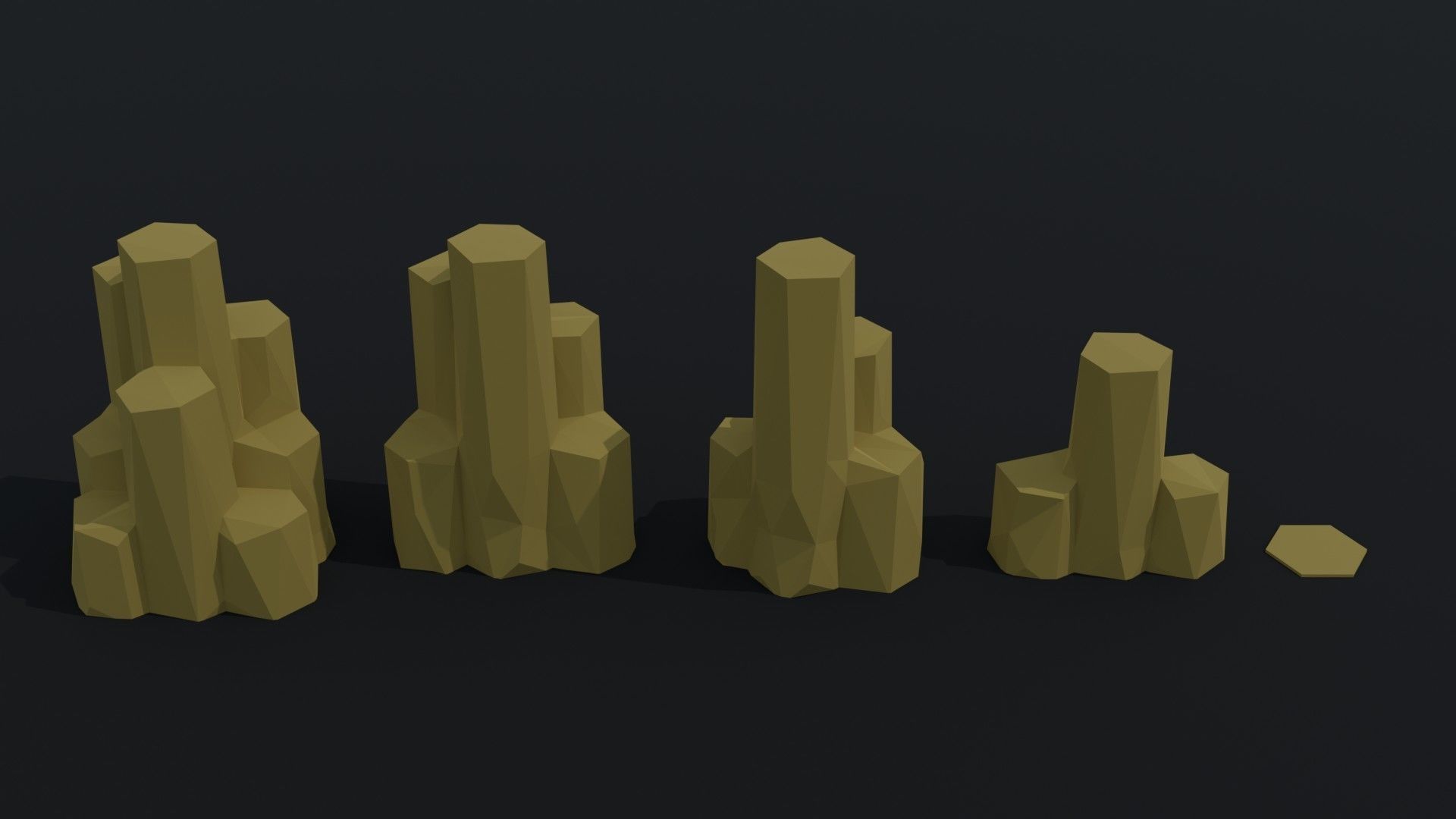 Cartoon treasures kit Polygonal Style Low-poly 3D model_2