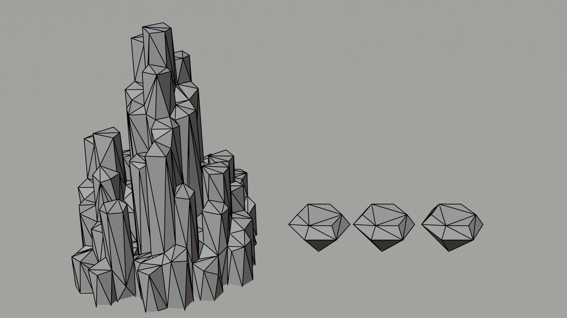 Cartoon treasures kit Polygonal Style Low-poly 3D model_5